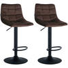 BARHOCKER 2er Set Samt braun - Schwarz/Braun, Textil/Metall (43/87/46.5cm) - CLP