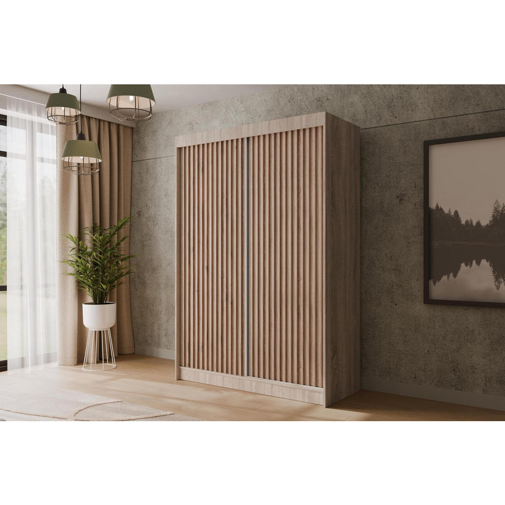 Thumbnail - Altdecor Kleiderschrank, Sonoma Eiche, Sonoma Eiche, Eiche Wotan, Holzwerkstoff, 150x215x61 cm, Schlafzimmer, Kleidersch...