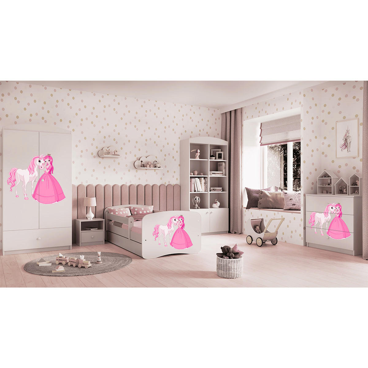 BETT Weiß - Weiß/Rosa, Holzwerkstoff (80/160cm) - Petits-meubles