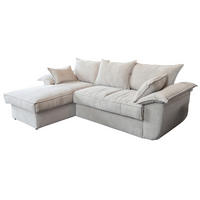 ECKSOFA DAMETO Weiß Cord - Schwarz/Weiß, Kunststoff/Textil (266/174cm) - KAWOLA