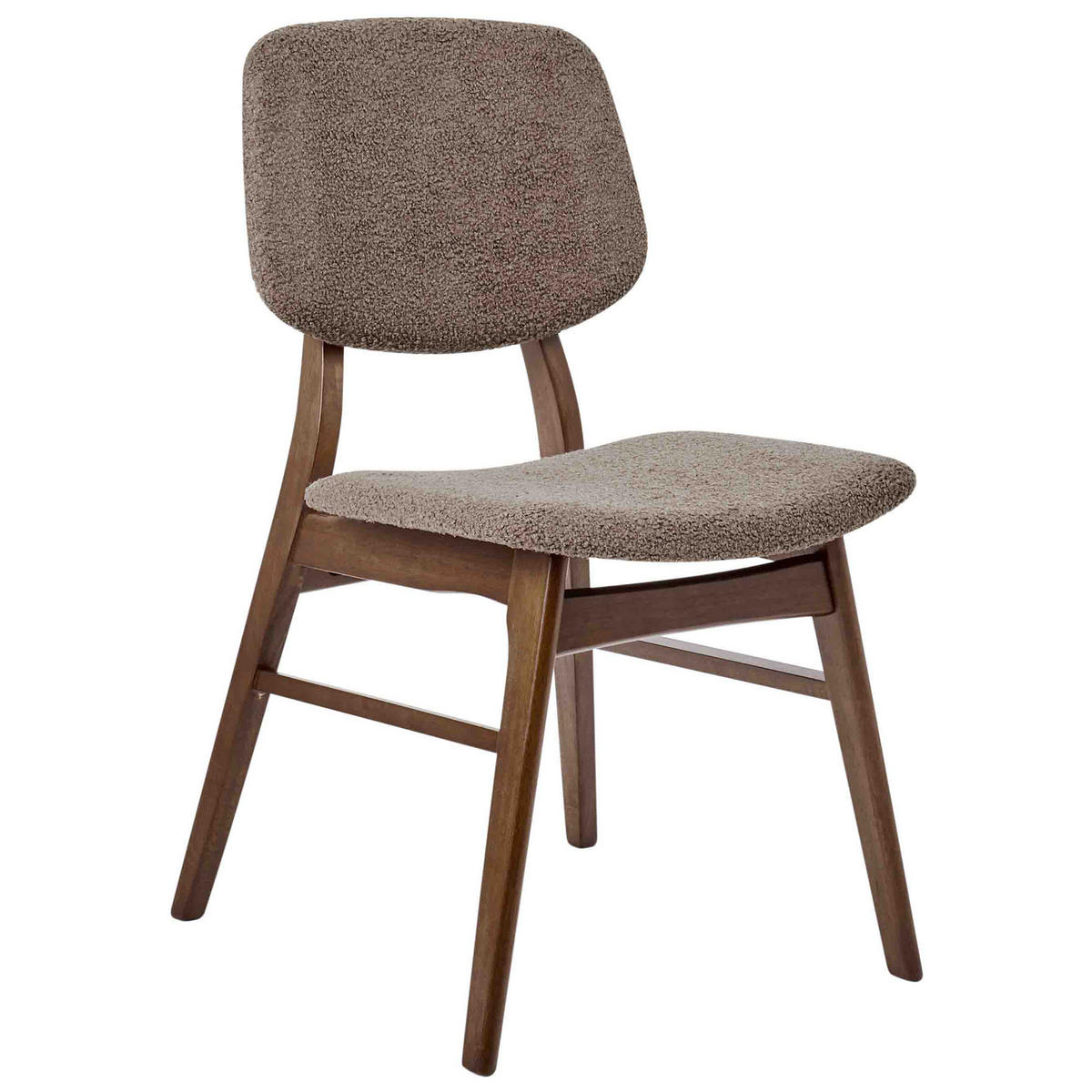 ESSZIMMERSTUHL 2er-Set Holz Dunkelbraun/Taupe Elaine - Dunkelbraun, Holz (48/81/54cm) - Beliani