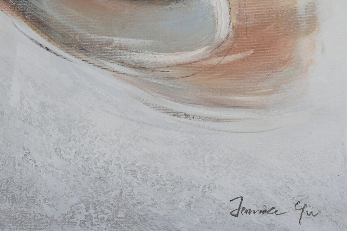 ACRYLBILD HANDGEMALT 80/80 cm - Beige/Grau, Holz/Textil (1.3/80cm) - KUNSTLOFT
