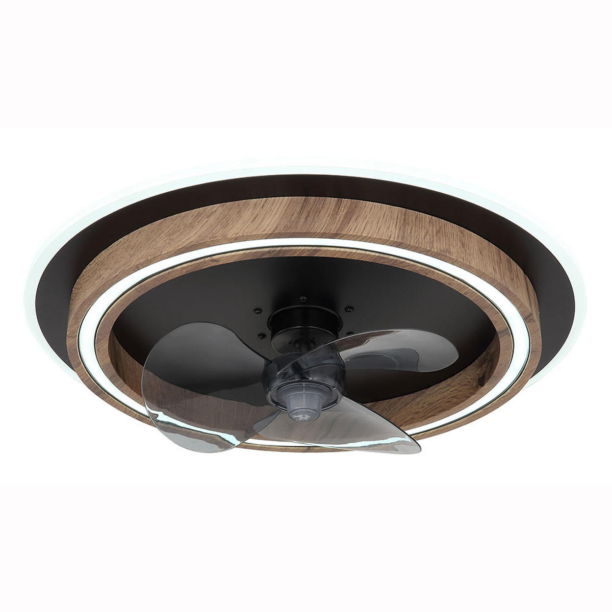 LED DECKENLEUCHTE Deckenventilator Holzoptik Braun - Braun, Metall (50/50/13.5cm) - Globo Lighting