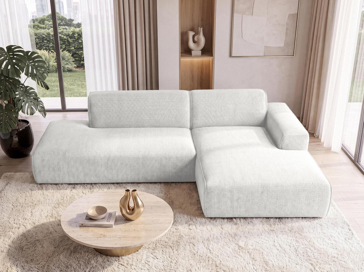 ECKSOFA L Form Didim Duo Weiß 288/162/80 cm – stilvolle kleine Eckcouch Rechts - Schwarz/Weiß, Kunststoff/Textil (162/288cm) - AX Living
