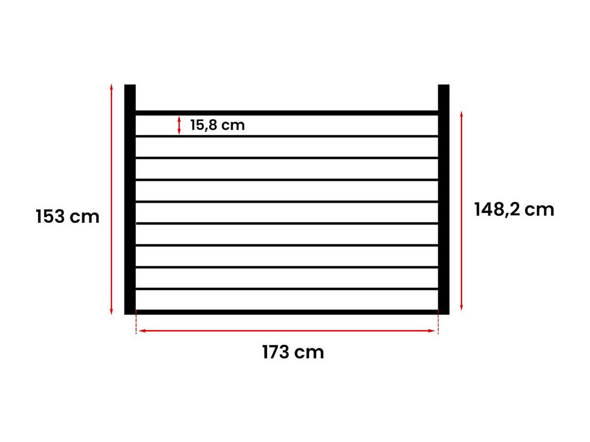 ZAUN - 176cm x 2cm - Verbundwerkstoff - anthrazitgrau, naturfarben dunkel - PALIZO - Anthrazit, Holzwerkstoff (176/148cm) - Vente-Unique