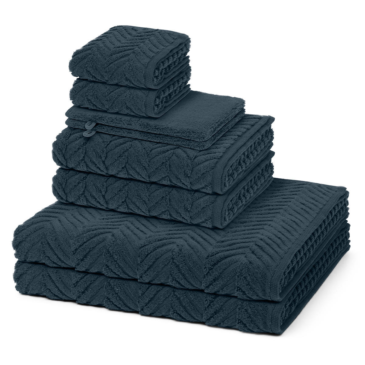 FROTTIERSET Sensual Skin Zopf 8-teilig - Dunkelblau, Textil (50/100cm) - Ross