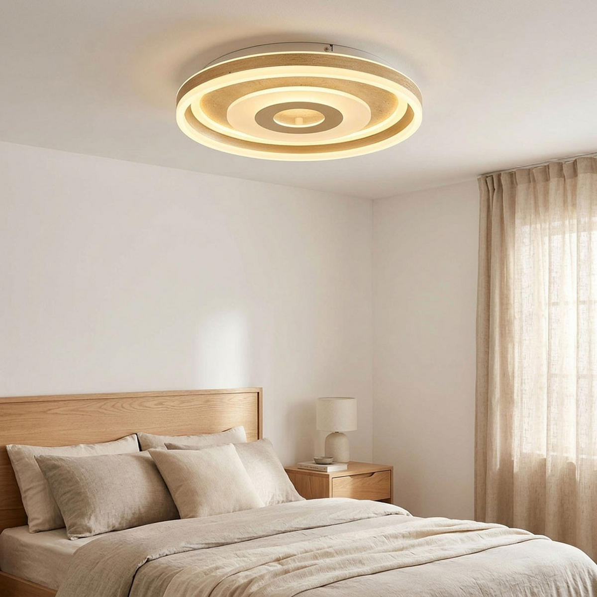 DECKENLEUCHTE CARDENAS, LED, Travertin - Champagner, Glas (50/50/7.5cm) - Globo Lighting