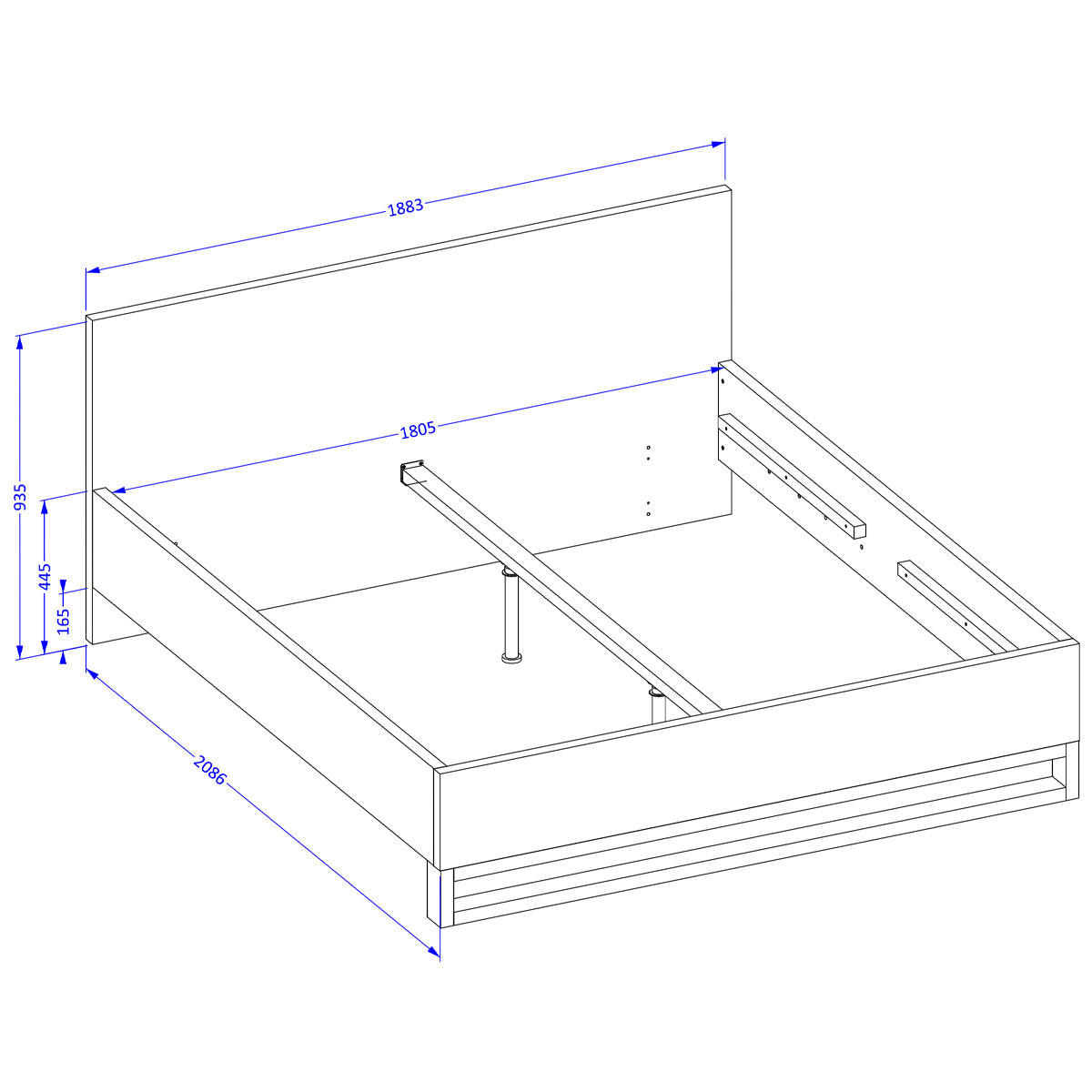 BETT 180/200 Eden Holz - Braun, Holzwerkstoff (180/200cm) - Petits-meubles