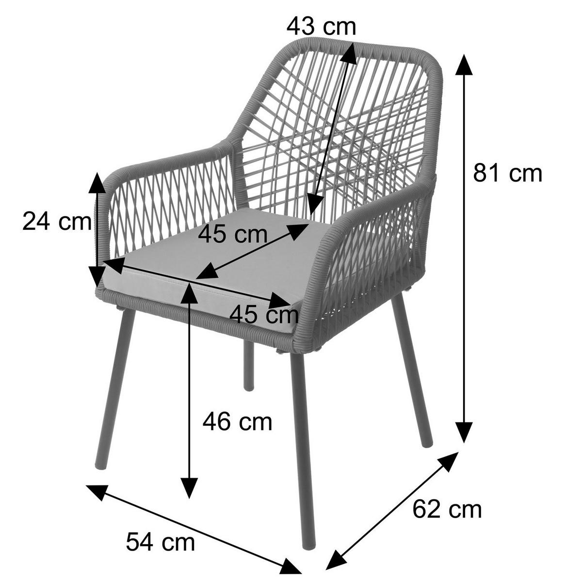 GARTENSTUHL AnthrazitDunkelgrau - Dunkelgrau, Textil (54/81/62cm) - MCW