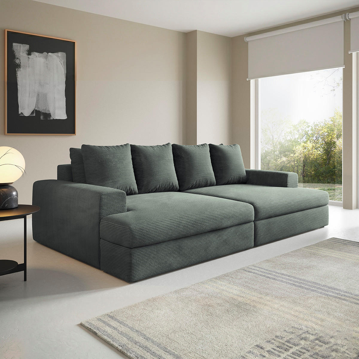 SOFA Paola 3 Sitzplätze Grau - Grau, Holz (272/86/167cm) - Petits-meubles