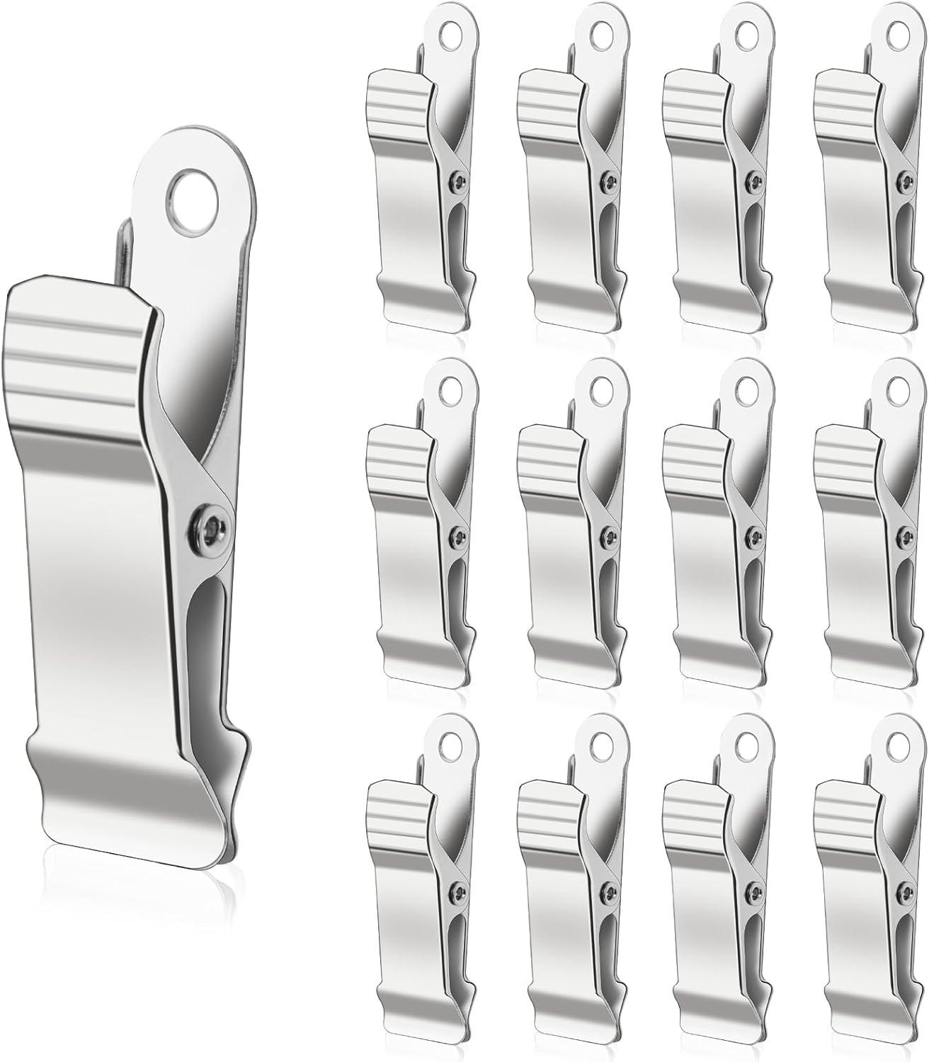 FEDERKLEMMEN – geeignet für Bastelarbeiten, Drähte, Fotos, Vorhänge usw., 12er-Packung – silber - Silberfarben, Metall (4/1.3/1cm) - DCA