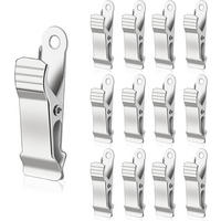 FEDERKLEMMEN – geeignet für Bastelarbeiten, Drähte, Fotos, Vorhänge usw., 12er-Packung – silber - Silberfarben, Metall (4/1.3/1cm) - DCA