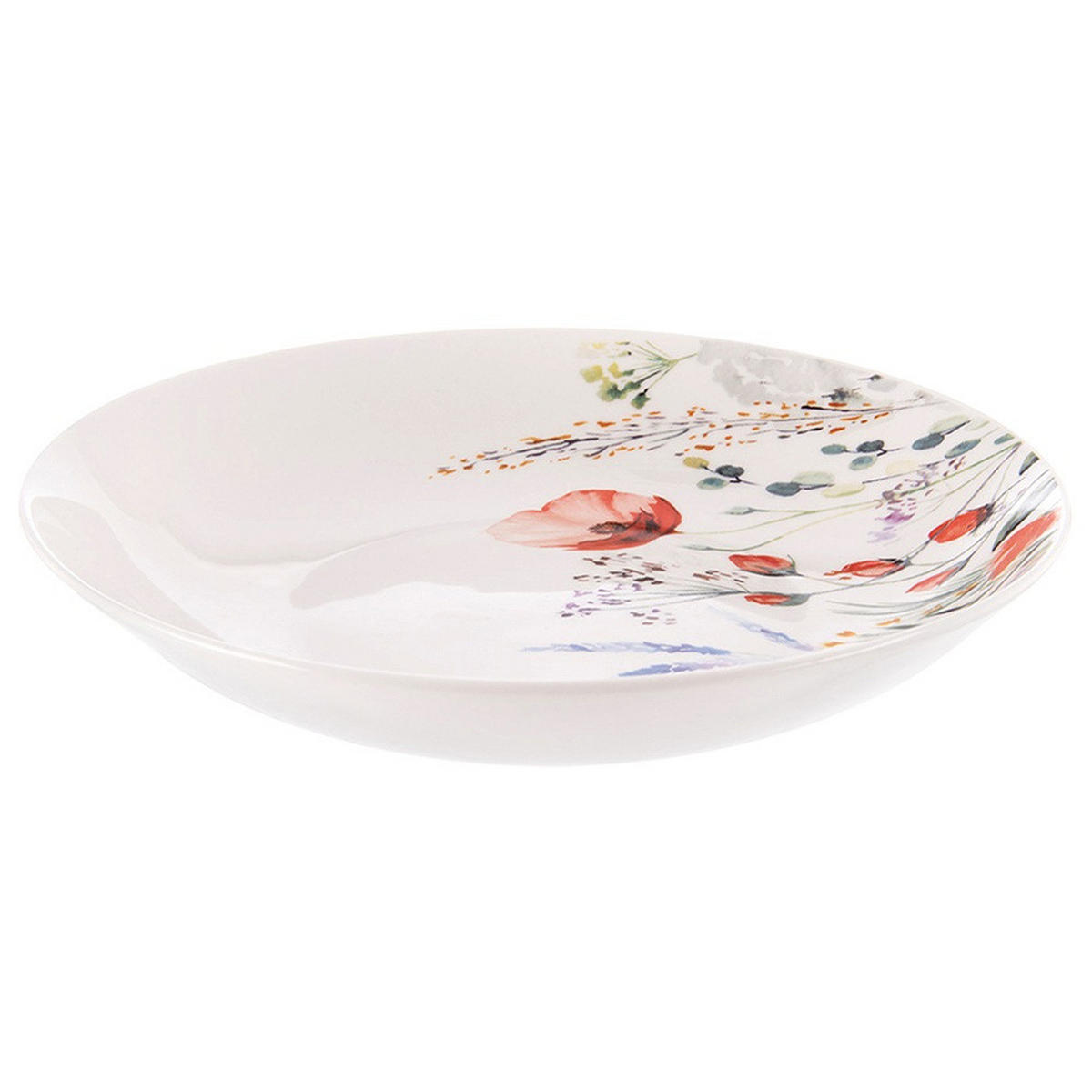 SUPPENTELLER Maki Wildblumen weiß - Weiß, Keramik (20.5/20.5/3.7cm) - Orion 