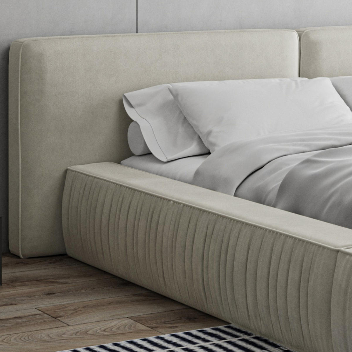 POLSTERBETT - Bett 08 - 180x200 - Beige (Riviera 21) - Beige, Holzwerkstoff (180/200cm) - Möblo