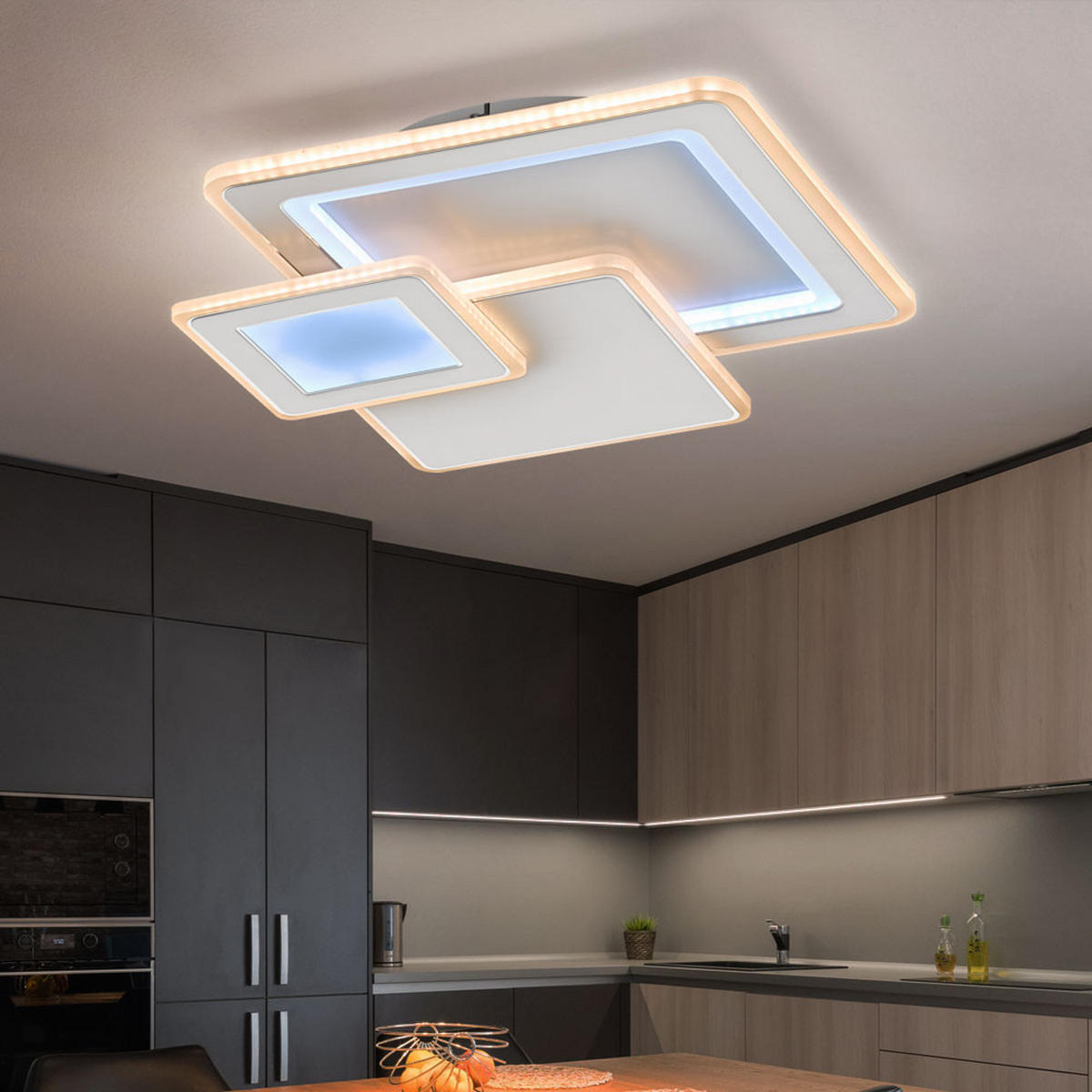 LED DECKENLEUCHTE MOLA Weiß Metall - Weiß, Metall (48/48/7.5cm) - Wofi