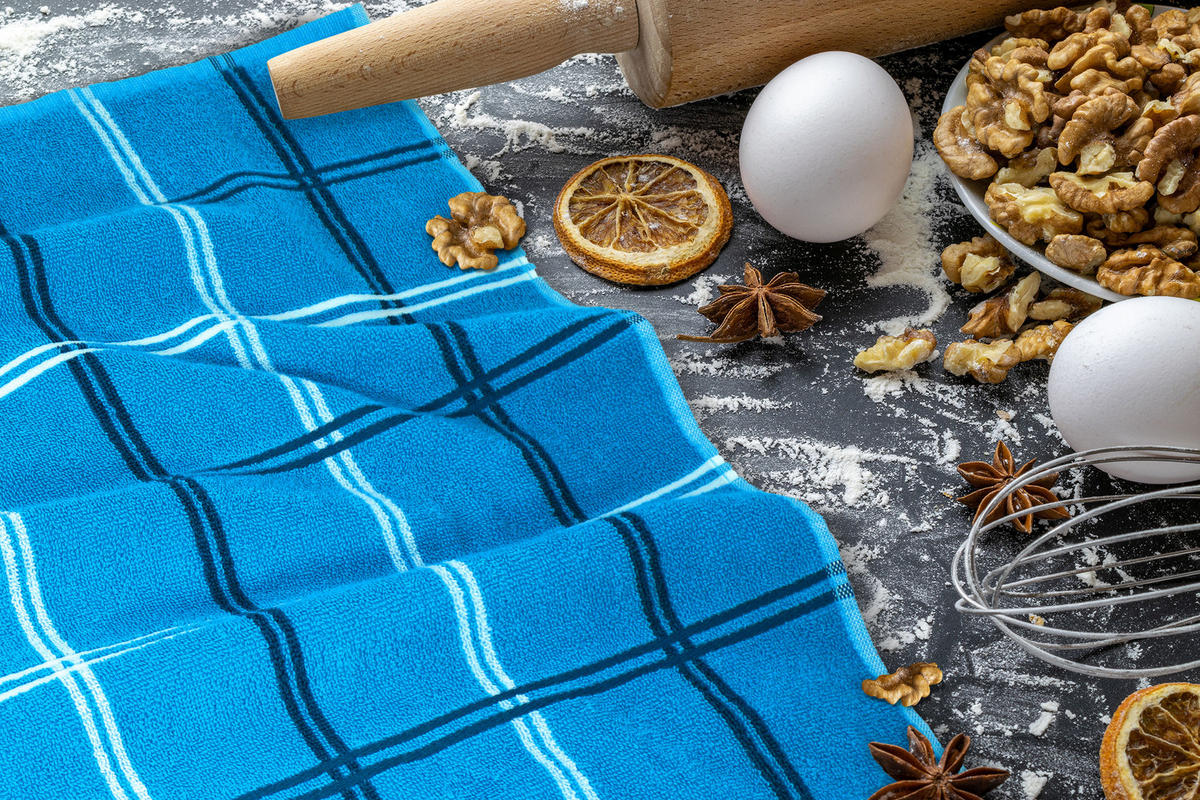 FROTTEE Küchenhandtücher 50x50 cm, 6er Set, Lyon Capri Blau - Pastellblau, Textil (50/50cm) - Lashuma