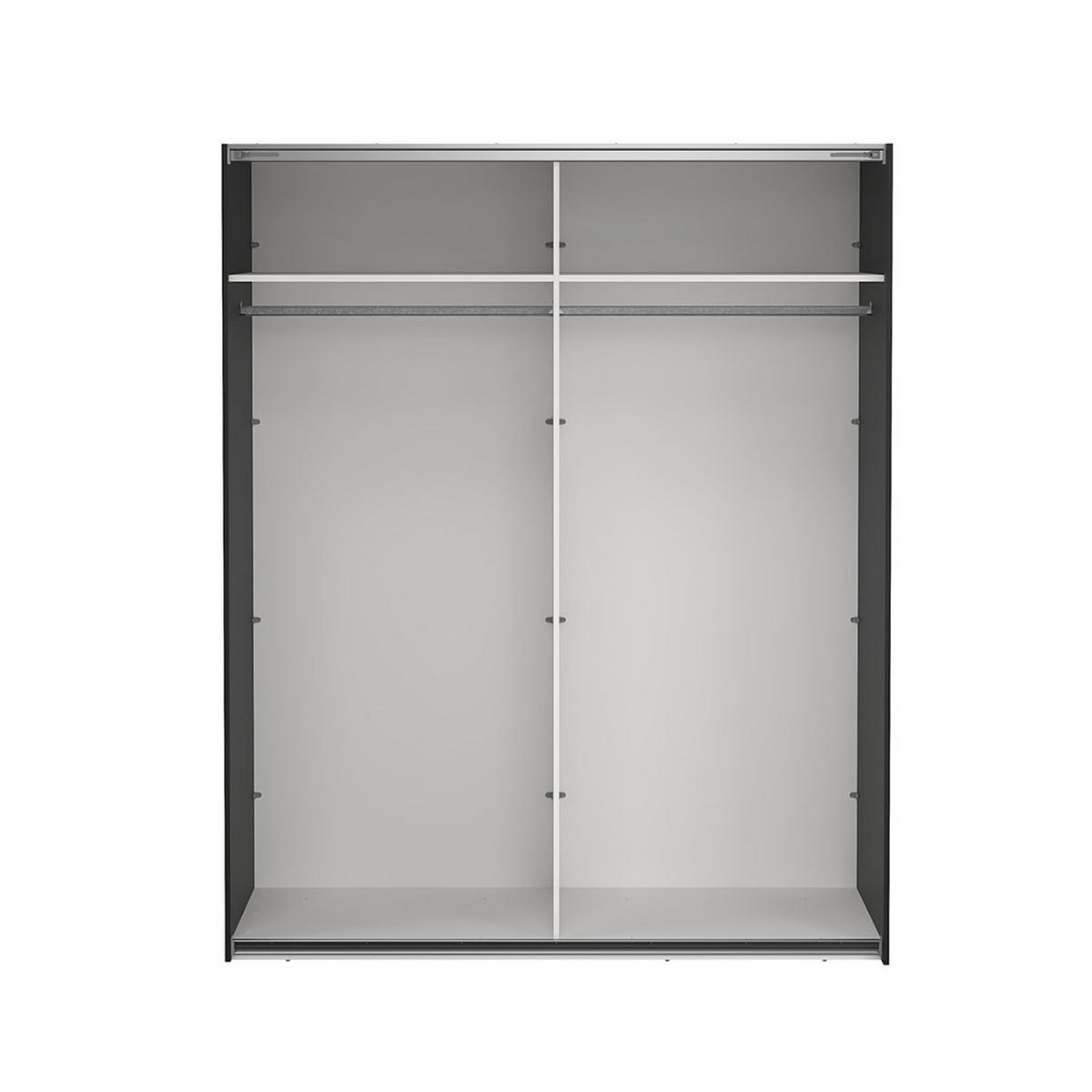 SCHIEBETÜRENSCHRANK, Como, Schwarz, Holzwerkstoff, 179 x 67 x 221 cm - Schwarz, Holzwerkstoff (179/221/67cm) - ebuy24