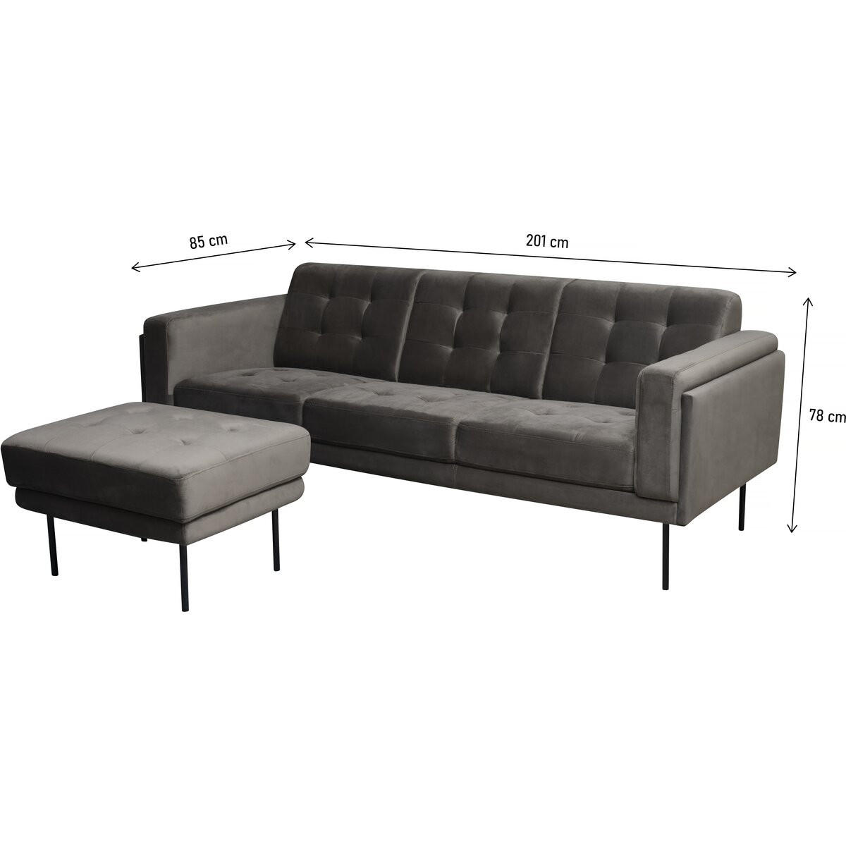 ECKSOFA noé Grau - Grau, Textil (85/201cm) - Habitat Garten