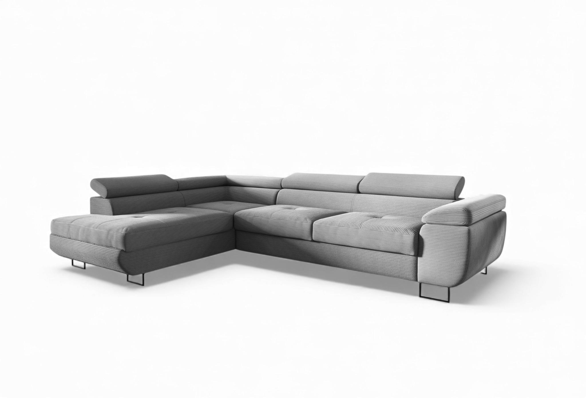 ECKSOFA Declan Mit Schlaffunktion - Hellgrau, Holzwerkstoff/Textil (277/203cm) - Fun Möbel