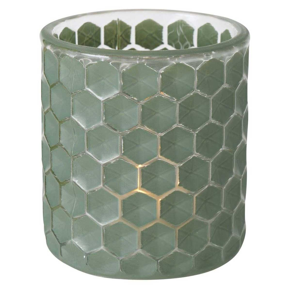 KERZENHALTER Dustin Mosaik Ø 8 cm - Grün, Glas (8/9/8cm) - Boltze Home