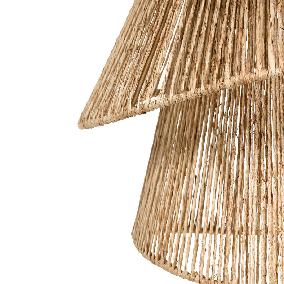 HÄNGELEUCHTE Naturfarben Bedas - Schwarz/Naturfarben, Naturmaterialien (55/55/187cm) - Beliani