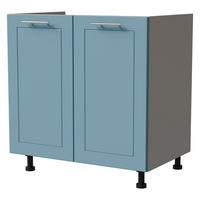 SPÜLENUNTERSCHRANK Bari D8Z/80 Grau / RAL 5024 pastellblau 80 / 50 / 82cm - Blau/Grau, Holz/Holzwerkstoff (80/82/50cm) - Feldmann-Wohnen