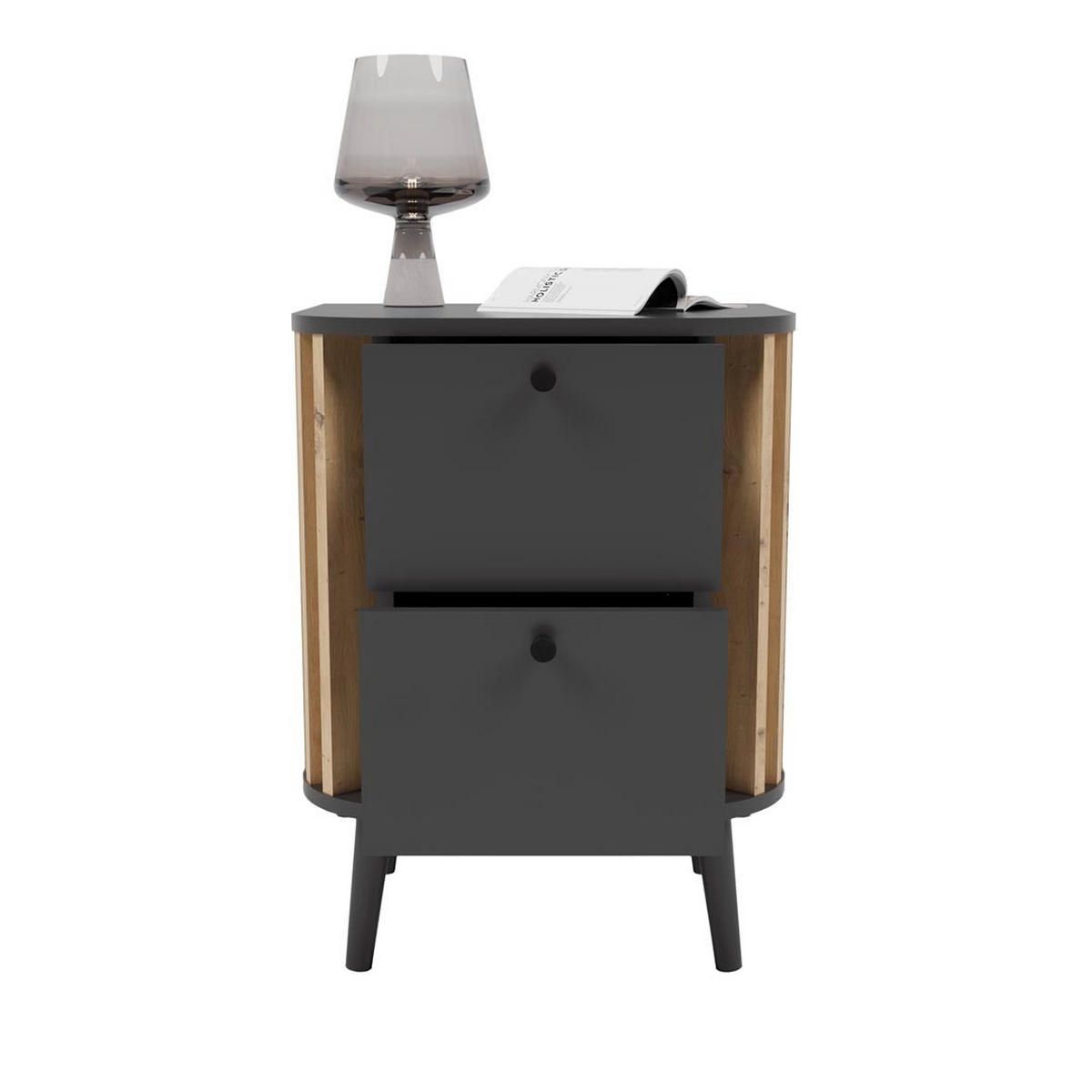 NACHTTISCH Pure 33/45/60 cm - Grau, Holzwerkstoff (45/60/33cm) - Xonox