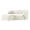 ECKSOFA Links Chenille Stoff Weiß - Schwarz/Weiß, Holzwerkstoff/Kunststoff (178/166cm) - Makamii