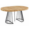 ESSTISCH ausziehbar - 2 bis 12 Personen - MDF & Stahl - Holzfarben & Schwarz - FIRELA - Schwarz, Holz (260/110/76cm) - Vente-Unique