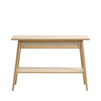 KONSOLE mit einer Schublade aus Holz und Geflecht, L110 cm - KIYO - color_light_wood - Eschefarben, Holz (110/40/75cm) - Drawer