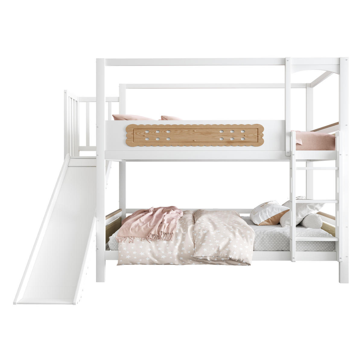 ETAGENBETT Modell Hausform Holzfarbe - Naturfarben, Holz (90/200cm) - ComfortXL