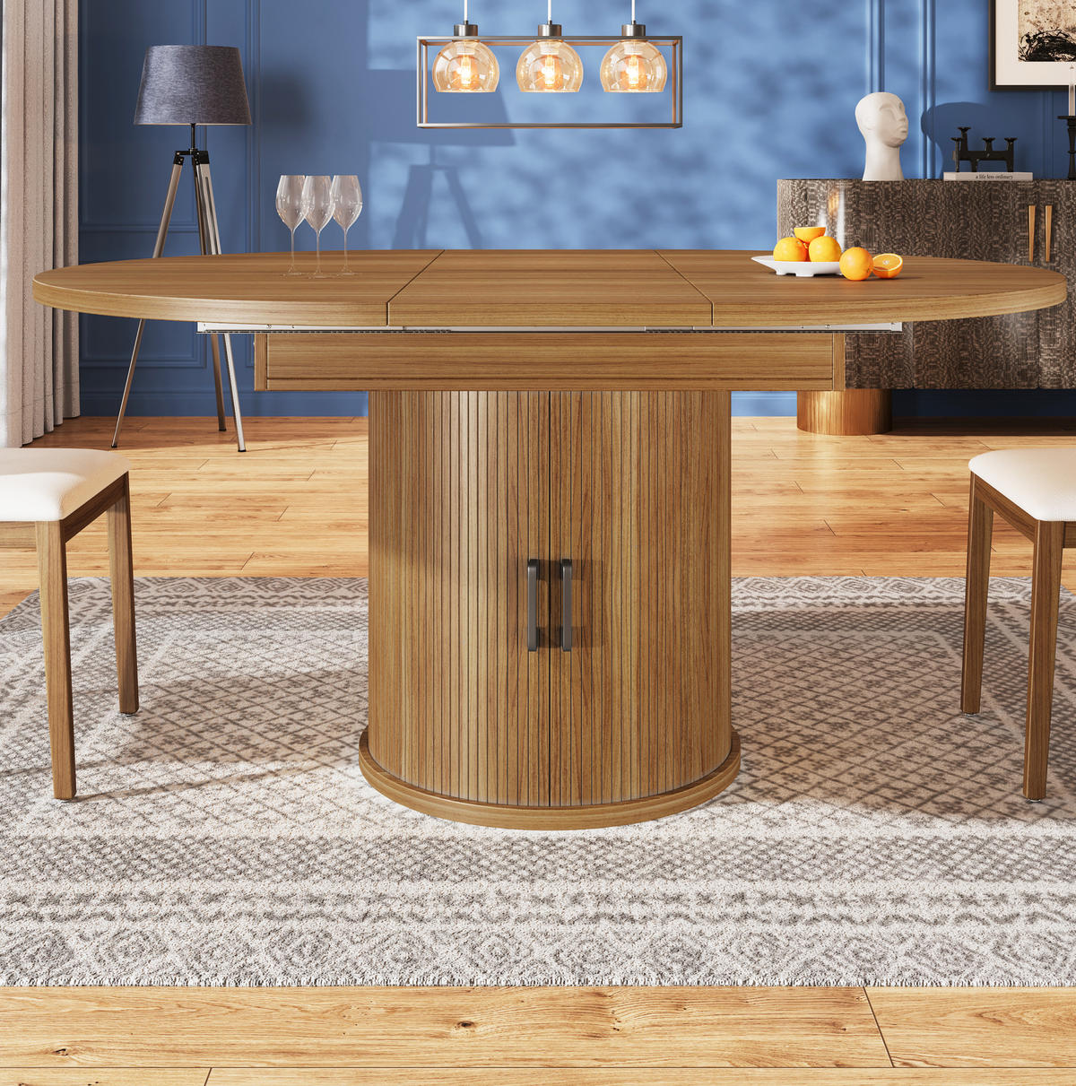 ESSTISCH 118/118/76,8 cm Walnuss aus MDF ausziehbar - Braun, Holzwerkstoff (118/118/76.8cm) - OKMYHOME