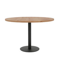 TISCH einbeinig schwarzes Bein, MDF Tischplatte, Lefkas Eiche - Schwarz/Braun, Holzwerkstoff (100/100/76cm) - Idohome