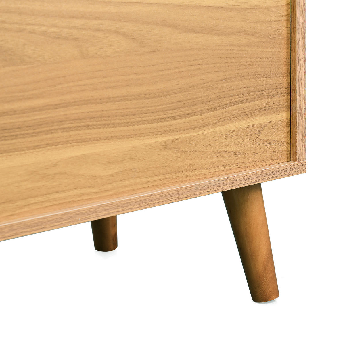 SIDEBOARD in Nussbaumfarben Kommode mit 6 Schubladen und Metallgriffe für Wohnzimmer, B120/T40/H76.5cm - Nussbaumfarben, Holzwerkstoff/Metall (120/76.5/40cm) - STILVORA