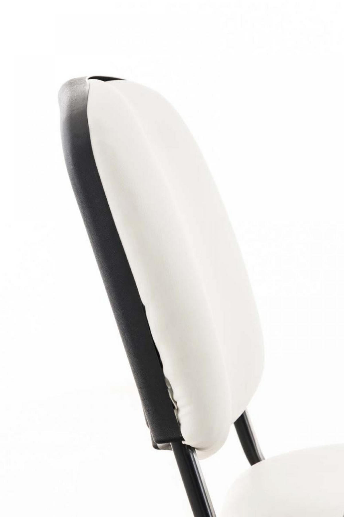 BESUCHERSTUHL Lederlook weiß - Schwarz/Weiß, Textil/Metall (53/81/71cm) - CLP