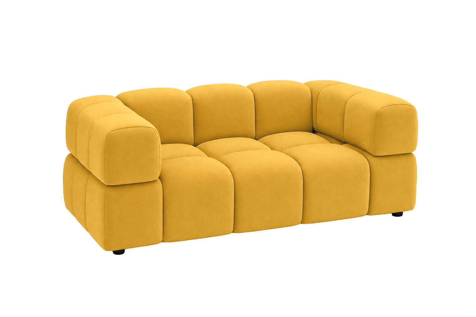 SOFA 2-Sitzer, Couch, Veloursstoff Bluvel, Golden, Averro - Goldfarben, Holz (200/70/96cm) - Kaiser Möbel