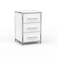 BÜRO-STANDCONTAINER Holz, 40cm - 3 Schubladen, Weiss - Chromfarben/Silberfarben, Holzwerkstoff/Metall (40/61.1/39.7cm) - Versee