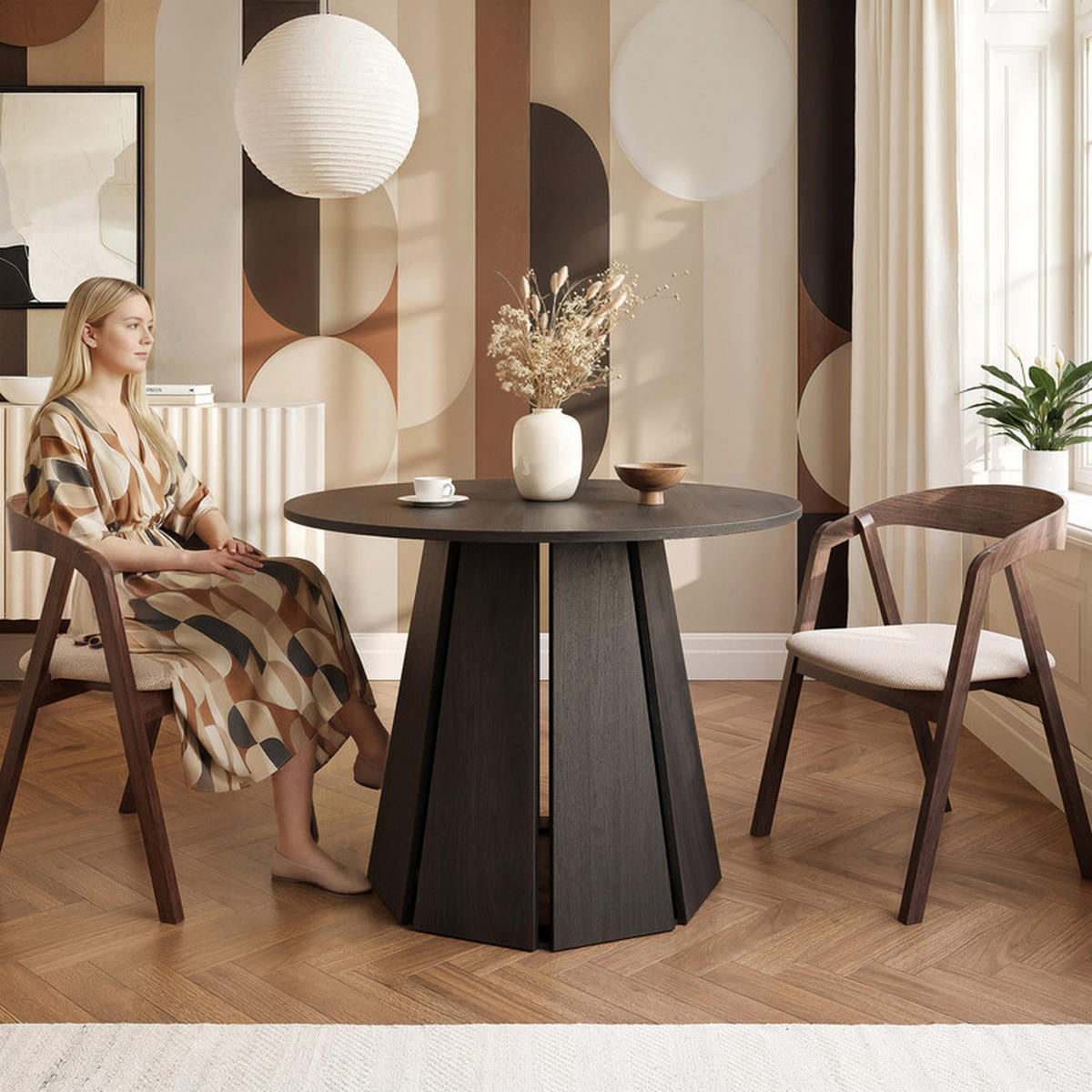 ESSTISCH VERDA 100/76 cm Graphitschwarz - Graphitfarben, Holzwerkstoff (100/100/76cm) - Idohome