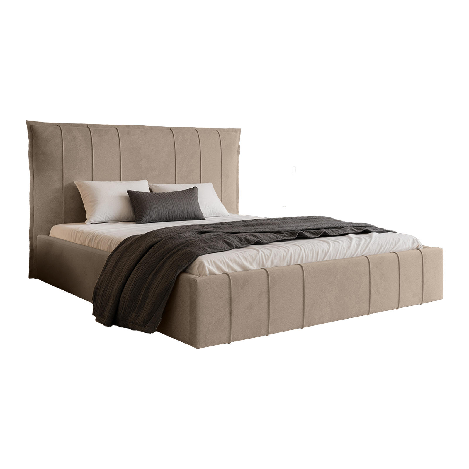 POLSTERBETT ACATE 160x200 cm, Beige - Beige, Textil (160/200cm) - Fedve