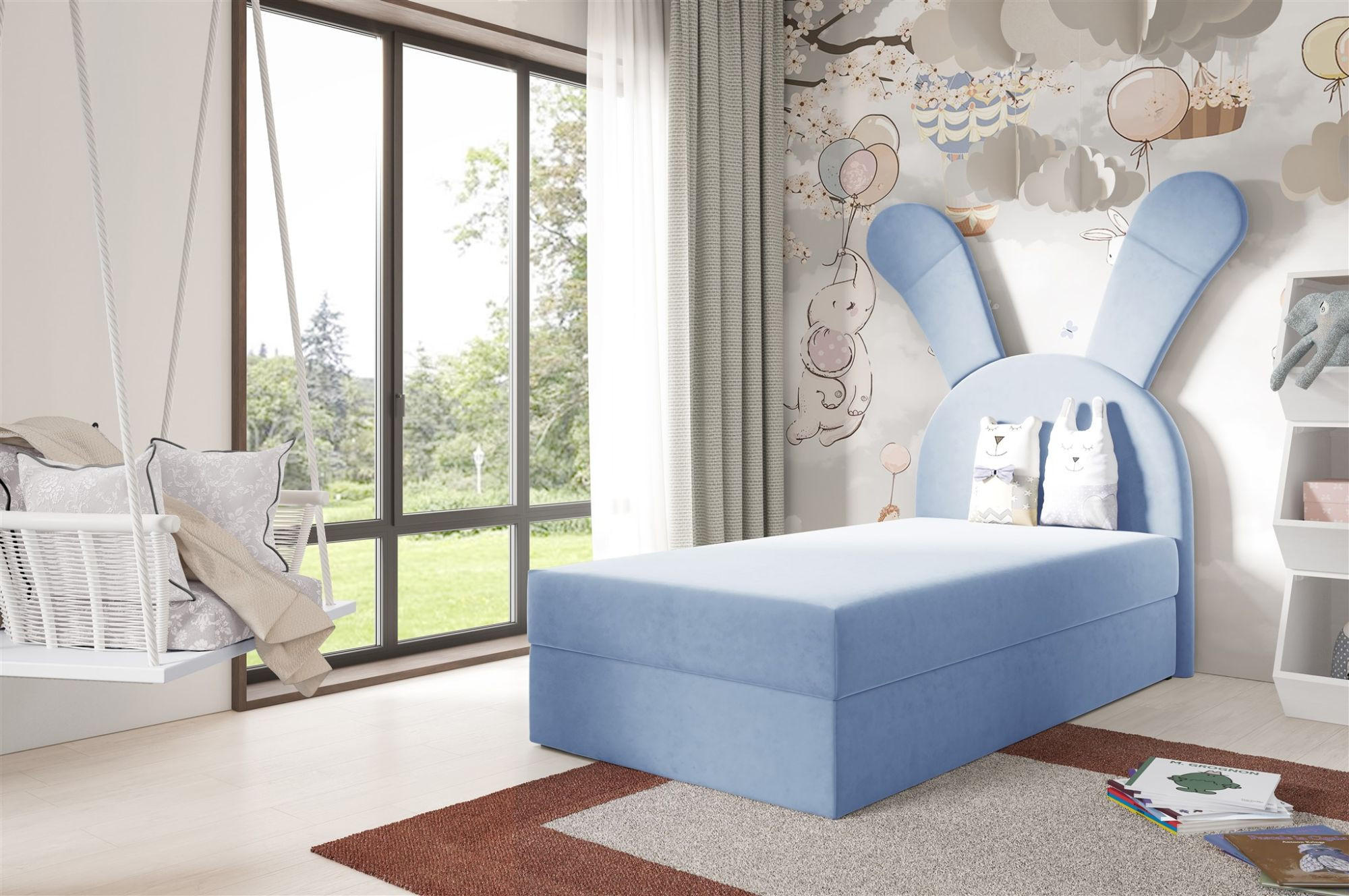 KINDERBETT Polsterbett Matilda - Hellblau, Holzwerkstoff/Textil (100/200cm) - Fun Möbel