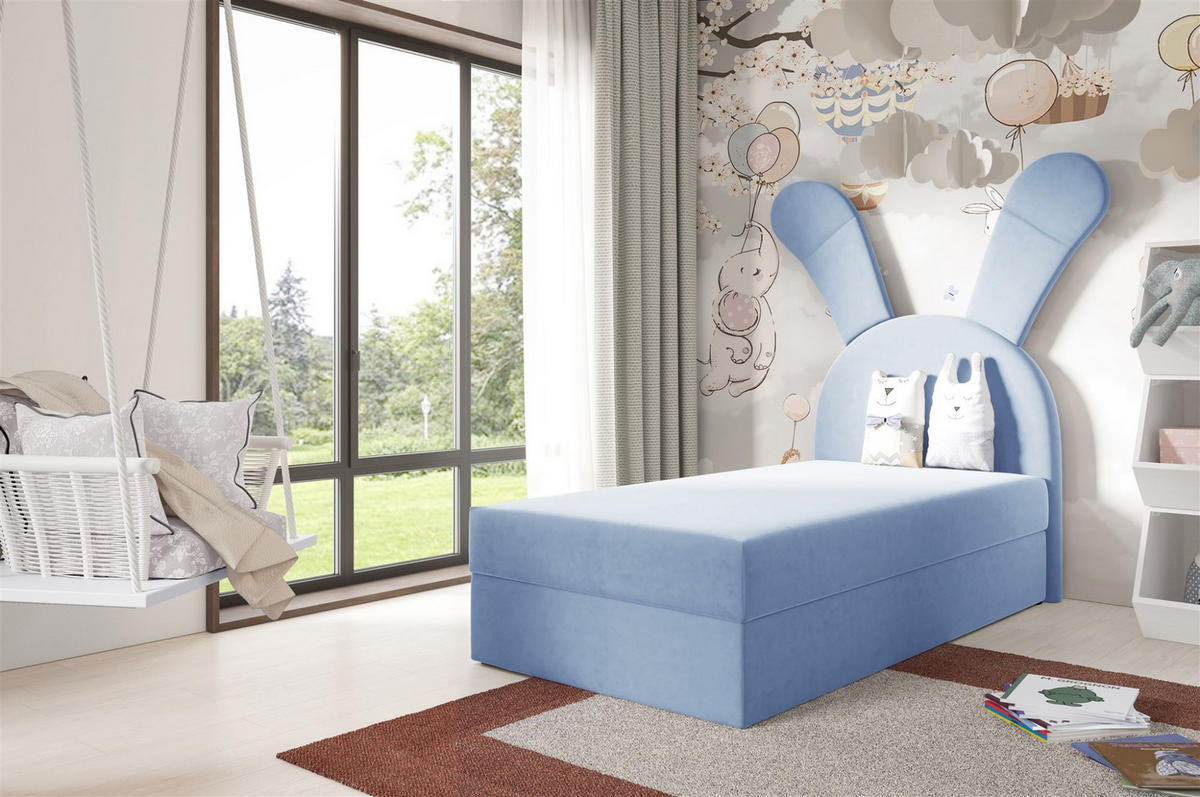 KINDERBETT Polsterbett Matilda - Hellblau, Holzwerkstoff/Textil (100/200cm) - Fun Möbel