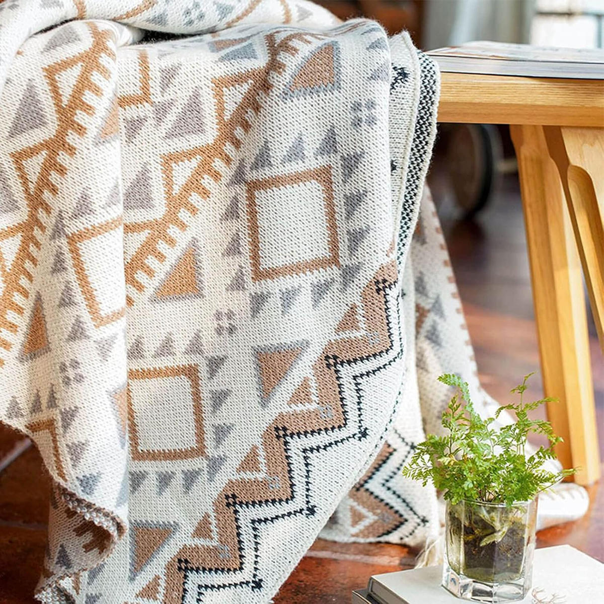 STRICKDECKE – 130 x 160 cm – Beige - Beige, Textil (80/120cm)