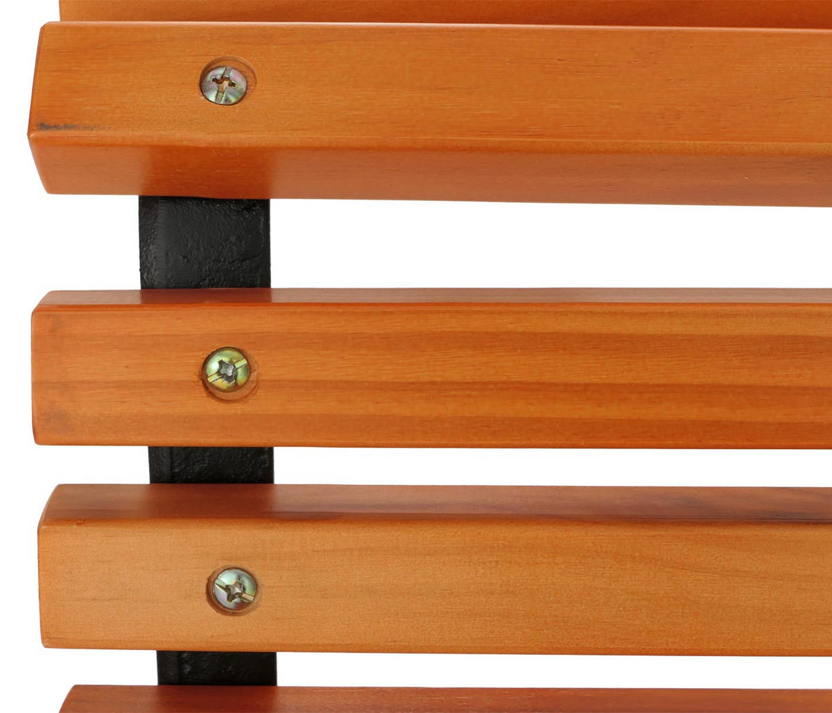 GARTENBANK Schwarz, Teak Dekor - Schwarz/Teakfarben, Holz (160/84/65cm) - MCW