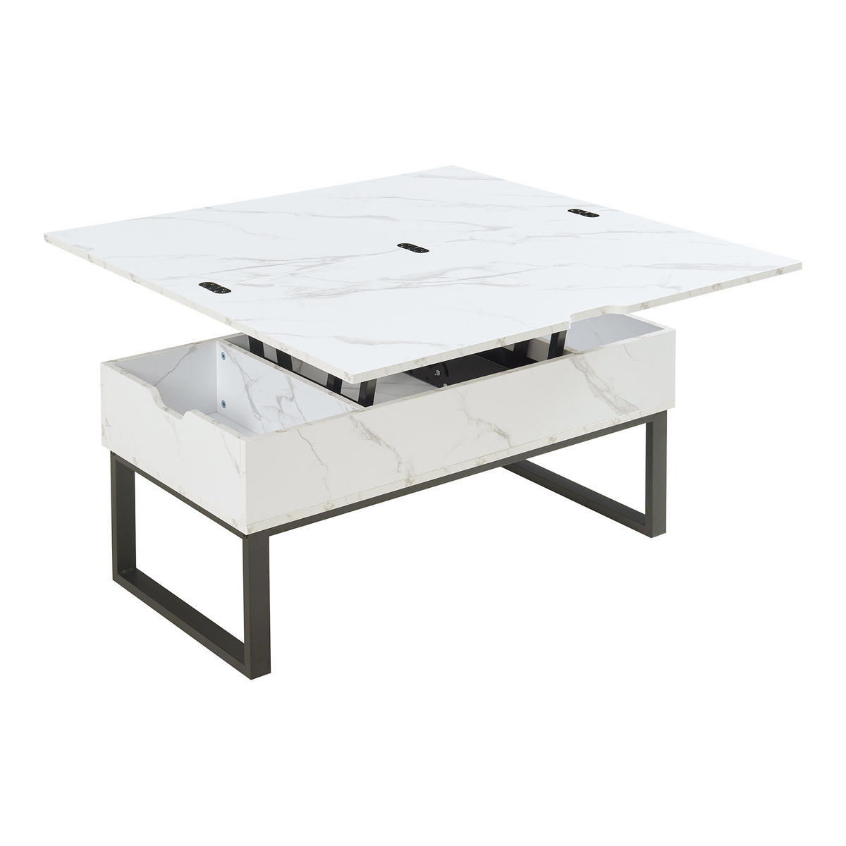COUCHTISCH Rauli 100/50/47 cm - Weiß, Holzwerkstoff/Metall (50/100/47cm) - [en.casa]