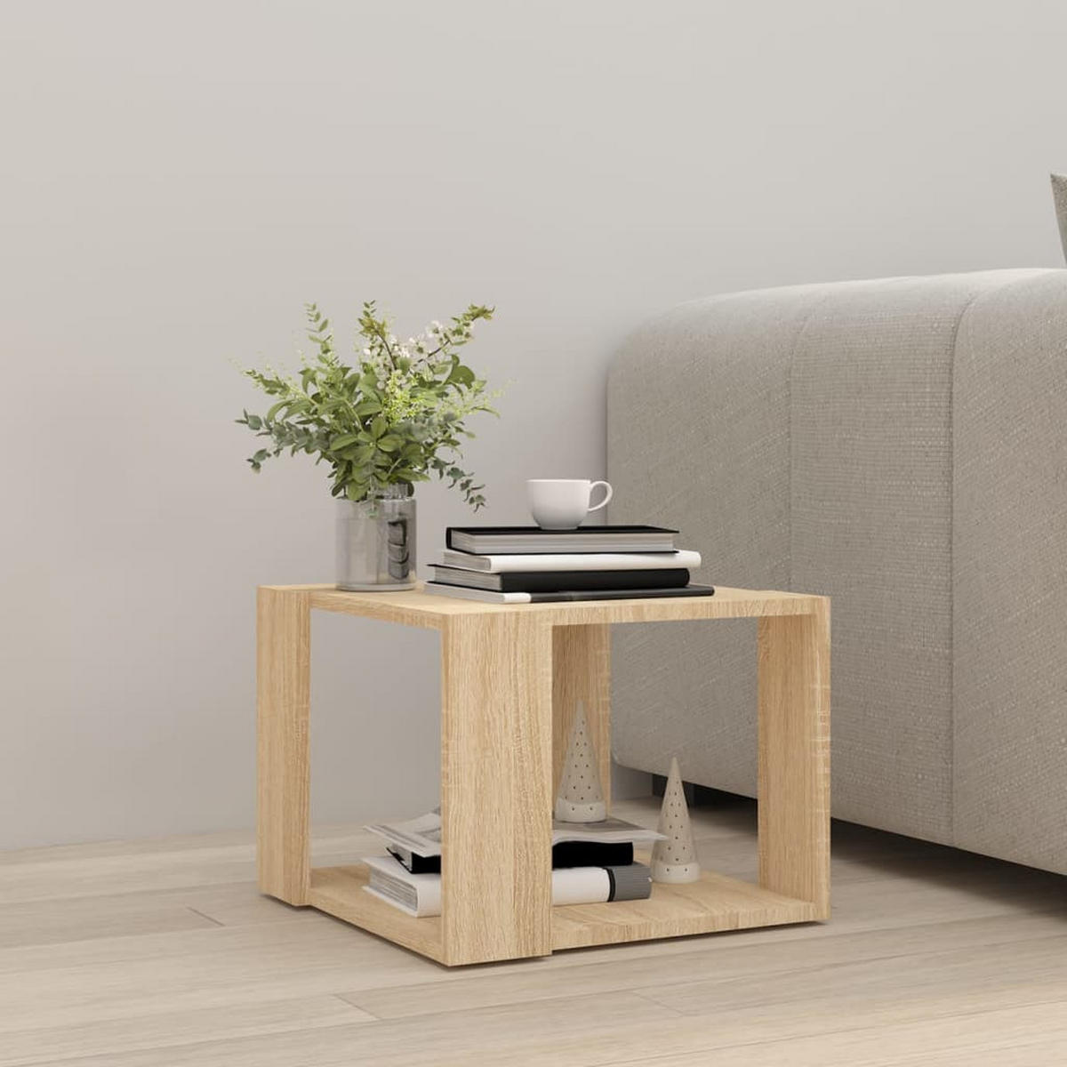 COUCHTISCH Sonoma-Eiche 40x40x30 cm Holzwerkstoff - Hellbraun, Holzwerkstoff (40/40/30cm) - furnicato