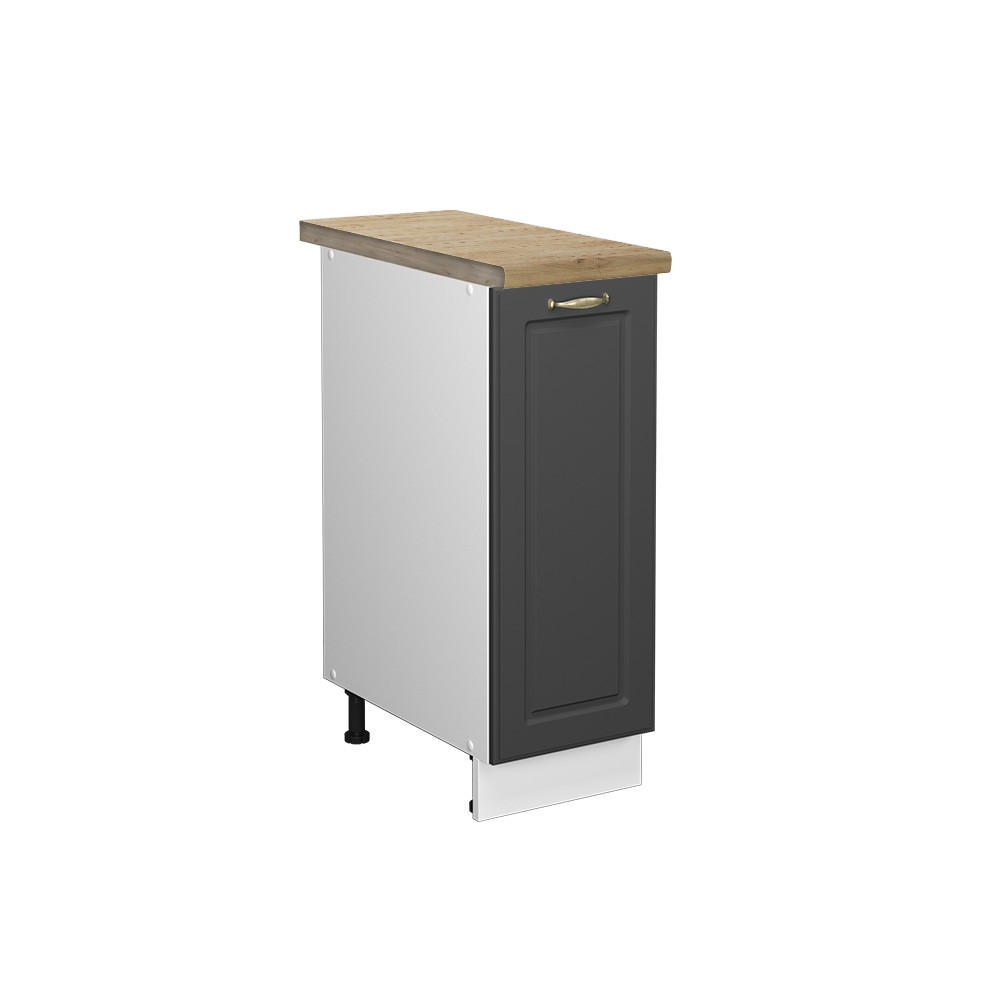 APOTHEKERSCHRANK Fame-Line Anthrazit-Gold 30 cm, AP Eiche - Anthrazit/Graphitfarben, Holzwerkstoff (30/82/60cm) - Vicco