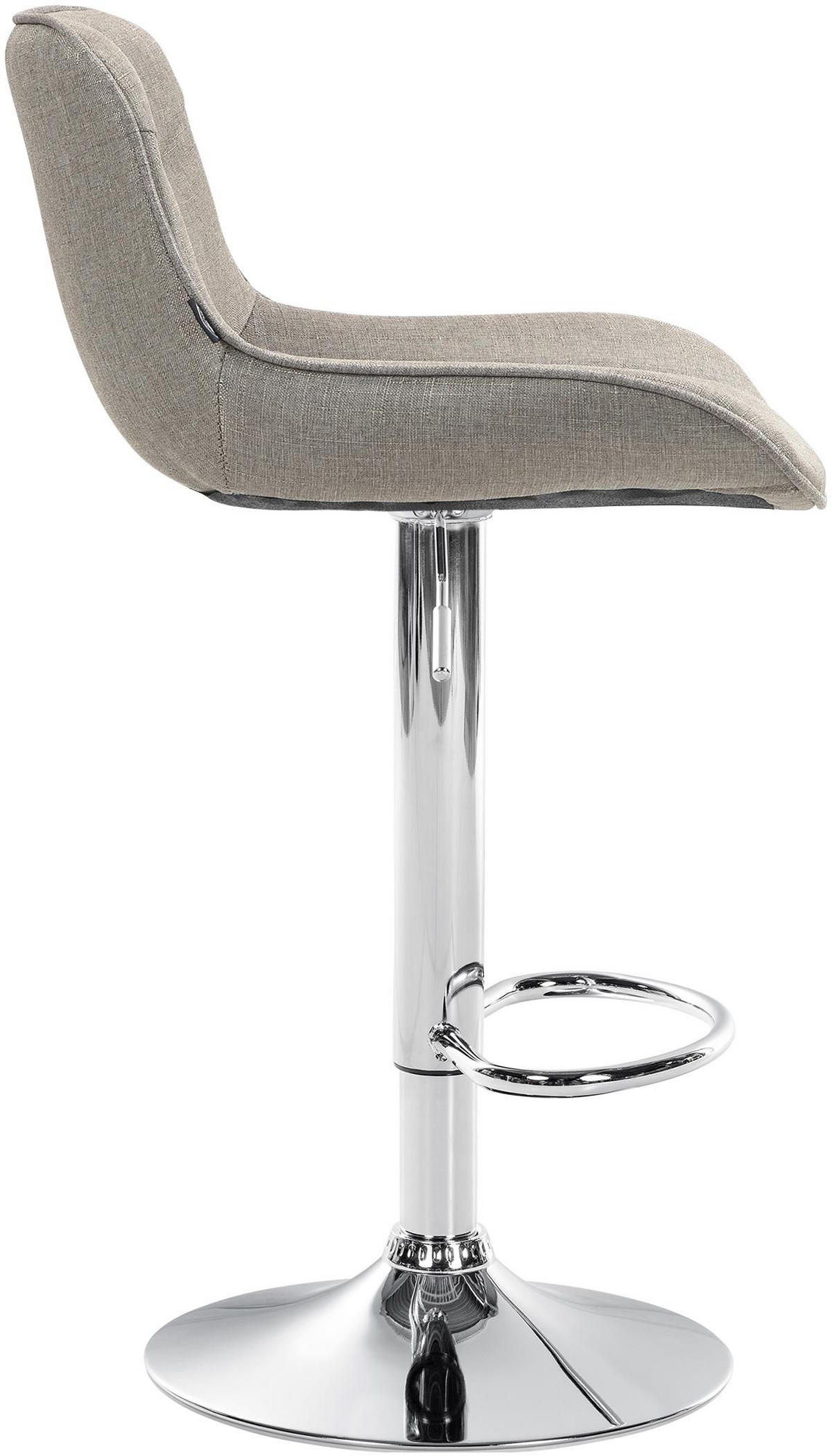 BARHOCKER 2er Set Stoff taupe - Taupe/Chromfarben, Textil/Metall (49/85/51cm) - CLP