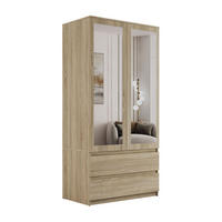 SCHRANK HANA SS-90 mit Spiegel Sonoma Eiche - Sonoma Eiche, Holzwerkstoff (90/180/50cm) - Lookway