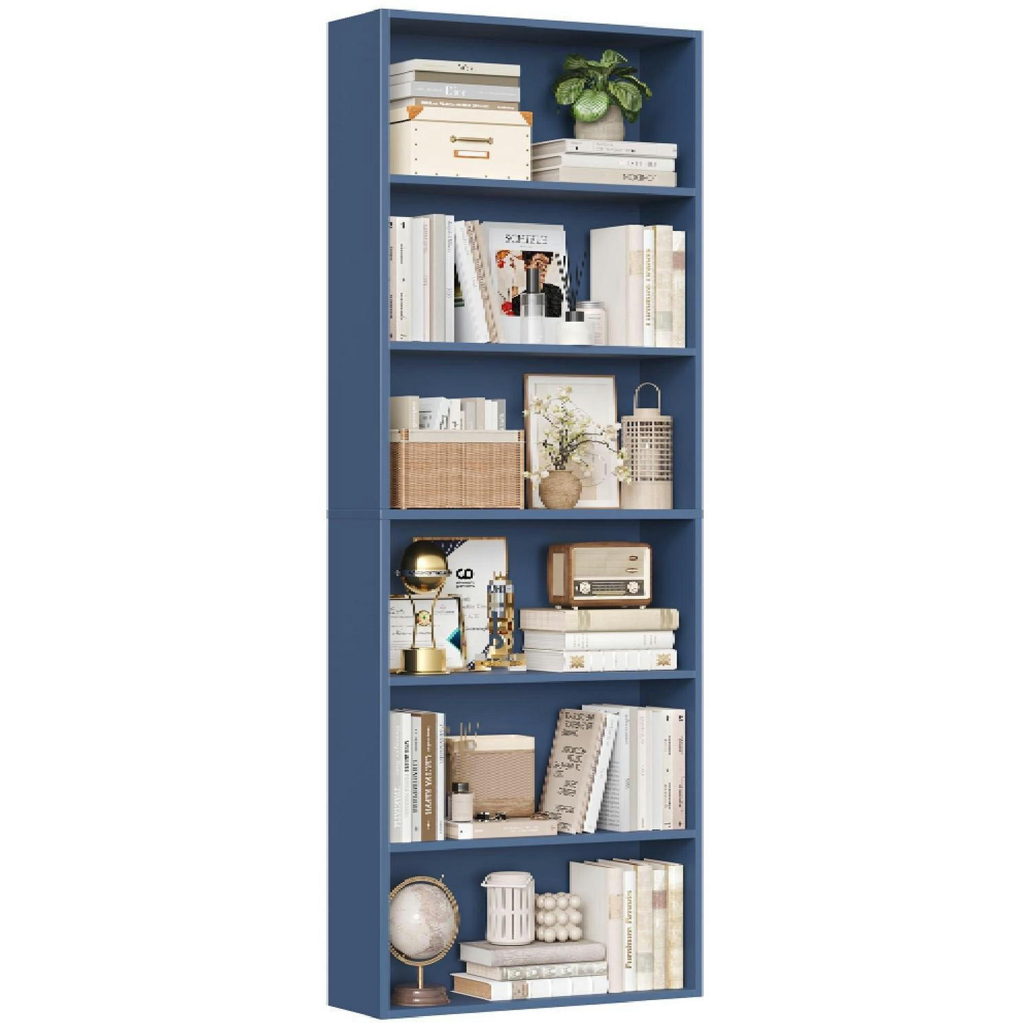 BÜCHERREGAL 6 Fächer 180 x 60 x 23,5 cm blau - Blau, Holzwerkstoff (60/180/23.5cm)