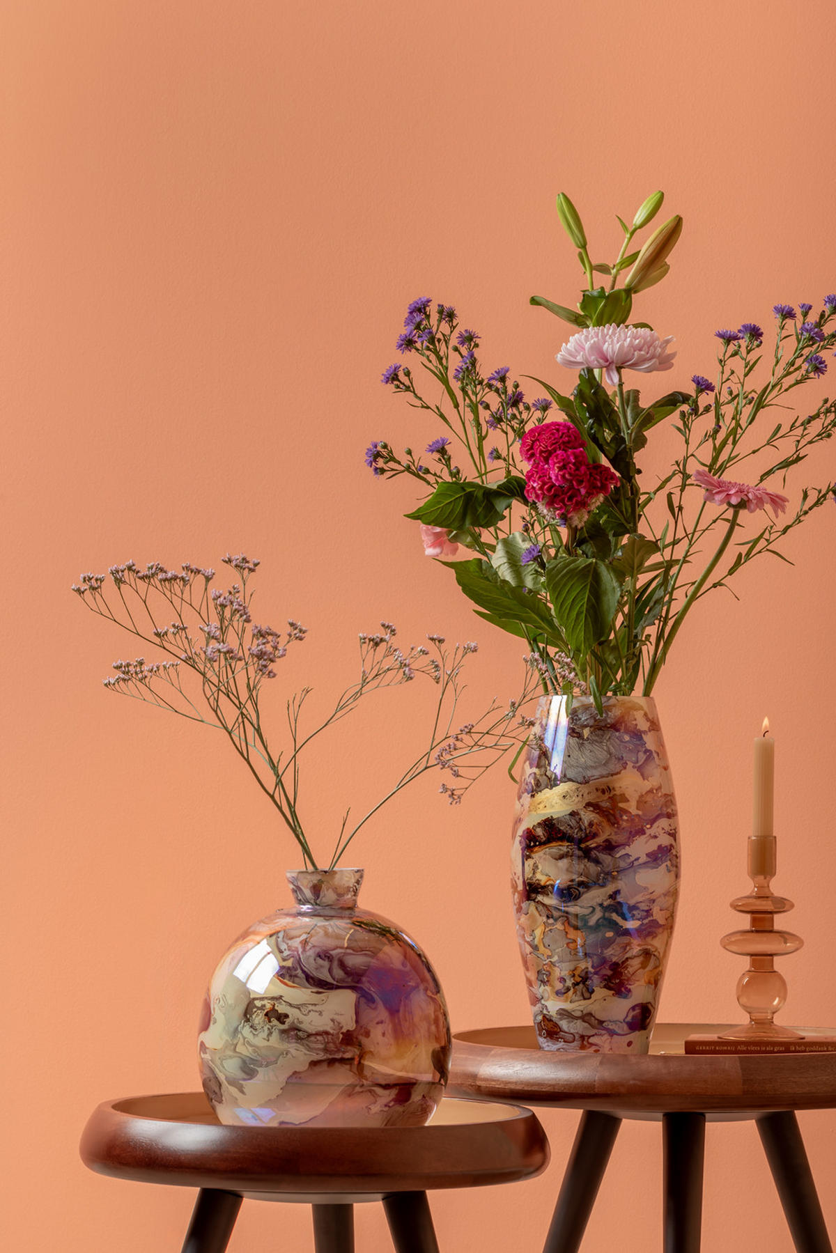 VASE Melange Bottle 23/23/26 cm - Braun, Glas (23/26cm) - Present Time